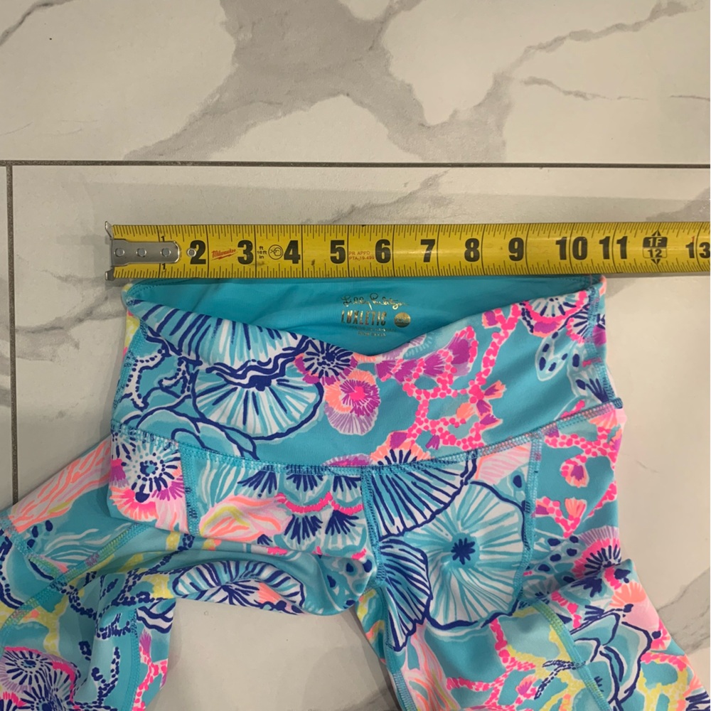 NWT Lilly Pulitzer Weekender Midi Leggings Sz XXS Luxletic Bougainville Pink - Picture 5 of 12